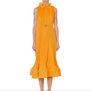 Tibi Pleated Sleeveless Dress With Removable Belt